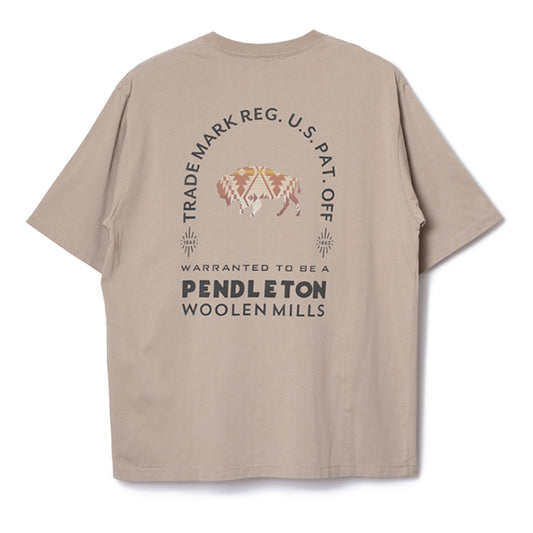 ペンドルトン メンズ ショートスリーブ ナショナルパークガーメントダイ バックプリントTシャツ グレージュ