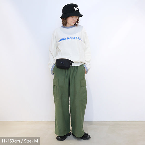 カブー メンズ フレーズ ロングスリーブ リンガー Tシャツ ファン