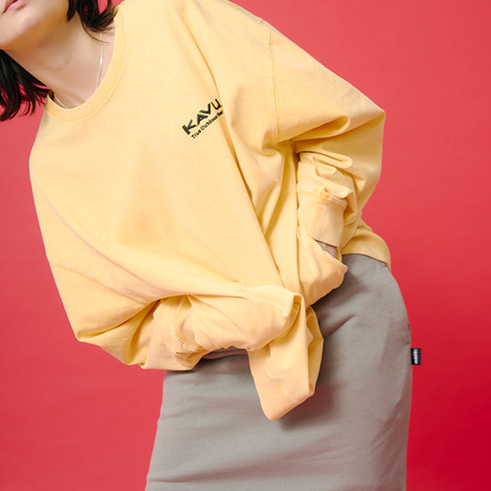 カブー メンズ ケミカルウォッシュ ロングスリーブ Tシャツ