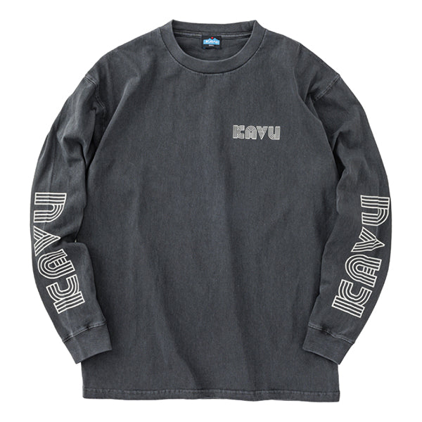 カブー メンズ スリーブプリント ロングスリーブ ピグメントTシャツ