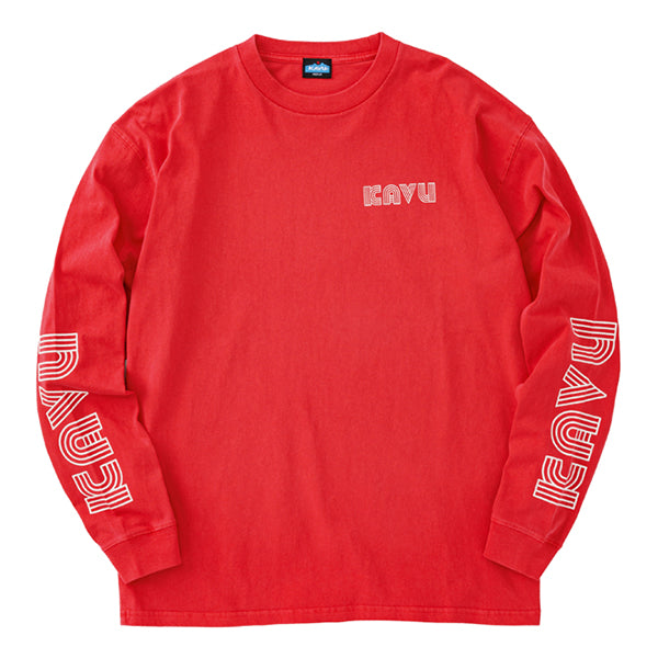 カブー メンズ スリーブプリント ロングスリーブ ピグメントTシャツ