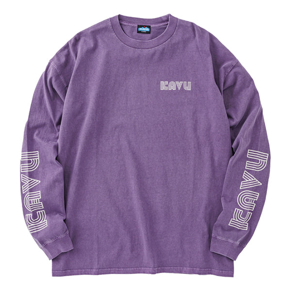 カブー メンズ スリーブプリント ロングスリーブ ピグメントTシャツ