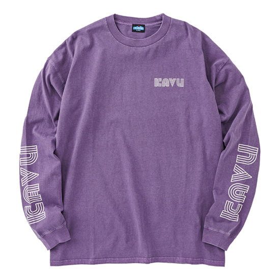 カブー メンズ スリーブプリント ロングスリーブ ピグメントTシャツ